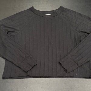 Aerie Black Ribbed Crop Top